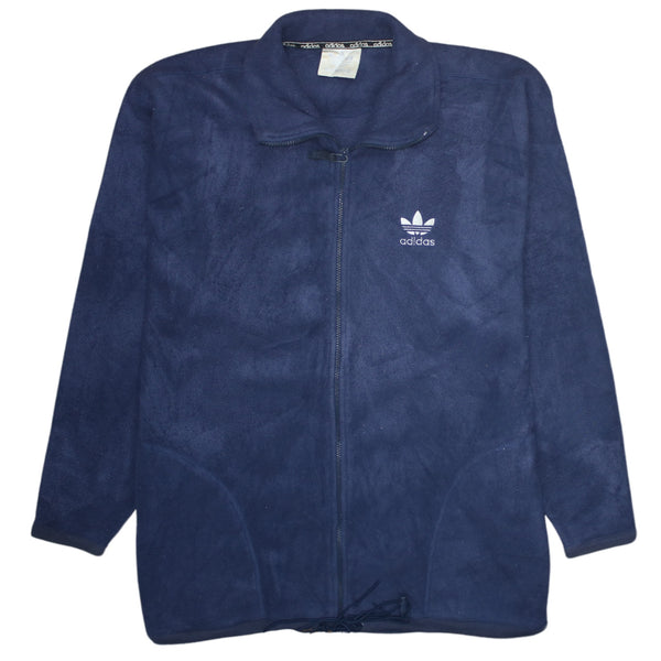 Adidas 90's Hiking Warm Full Zip Up Fleece Jumper Large Navy Blue