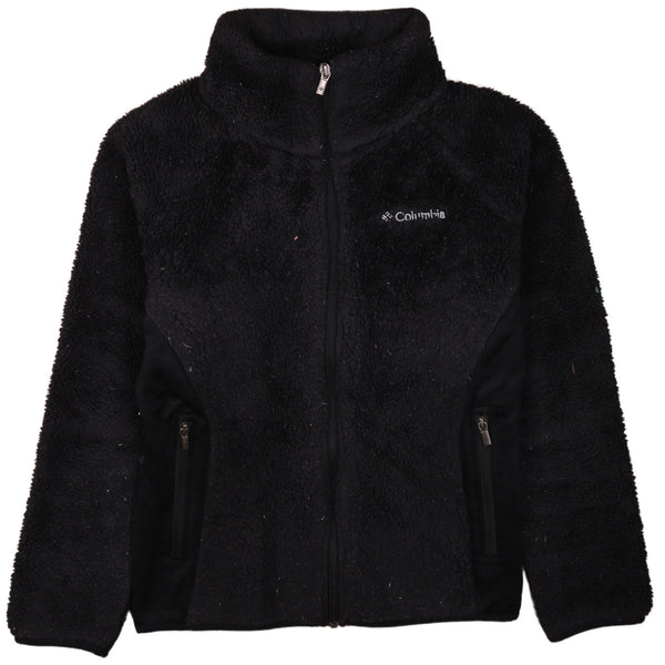 Columbia 90's Hiking Warm Full Zip Up Fleece Jumper Medium Black