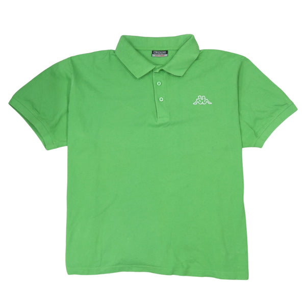 Kappa 90's Short Sleeves Quarter Button Polo Shirt XXLarge (2XL) Green