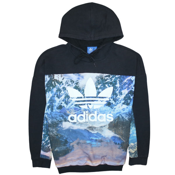 Adidas 90's Spellout Pullover Hoodie Small  Black