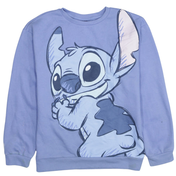 Vintage Disney 90's Stitch Crew Neck Sweatshirt Large Blue