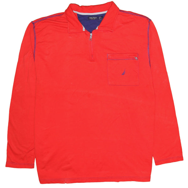 Nautica 90's Vintage Red XXLarge Quarter Zip Sweatshirt