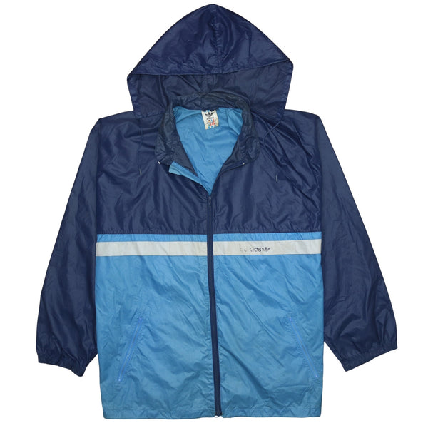 Adidas 90's Vintage Hooded Navy Blue Windbreaker XXL