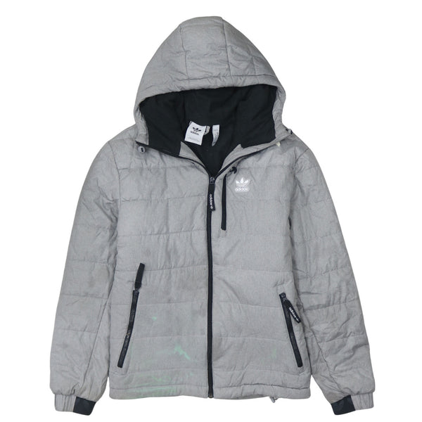 Adidas 90's Lightweight Full Zip Up Puffer Jacket Small Grey