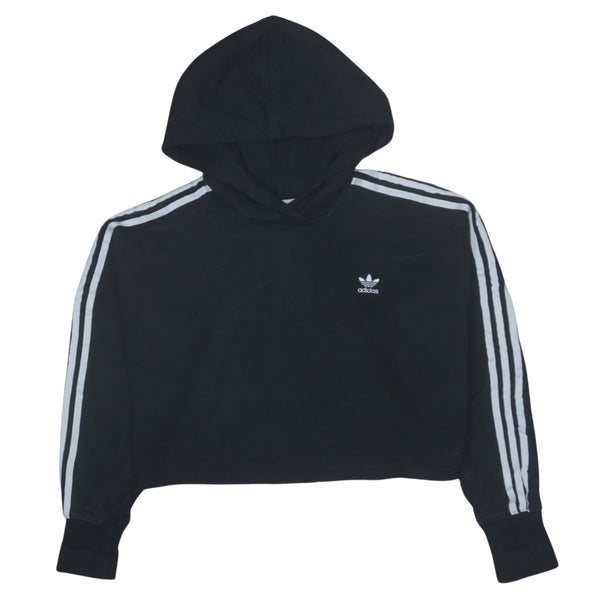 Adidas Vintage 90's Black Crop Pullover Hoodie Women's XSmall