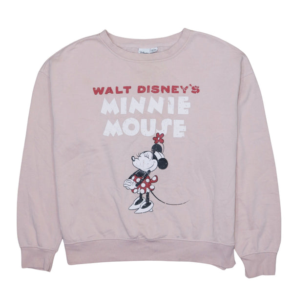 Vintage 90's Disney Minnie Mouse Pink Crew Neck Sweatshirt S Cotton