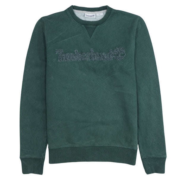 Timberland 90's Spellout Crew Neck Sweatshirt Medium Green