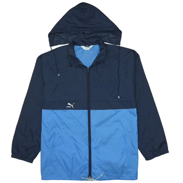 Puma 90's Vintage Hooded Windbreaker Navy Blue XL