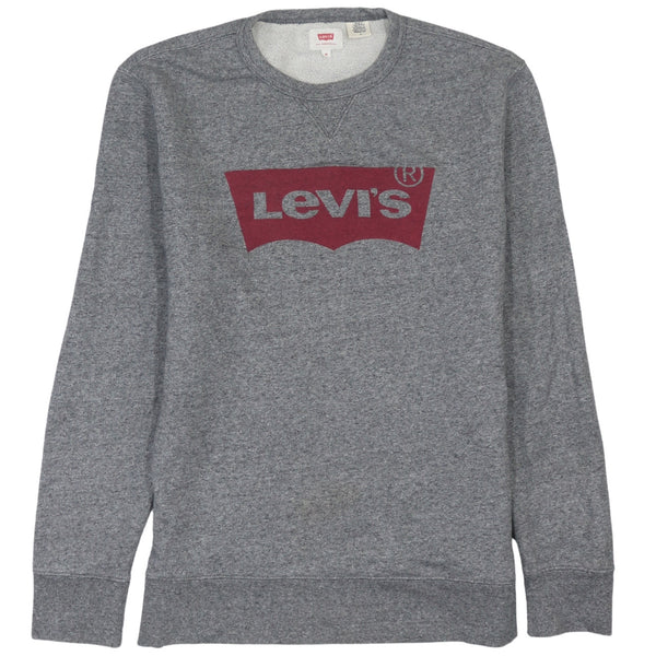 Levi's 90's Spellout Crew Neck Sweatshirt Medium Grey