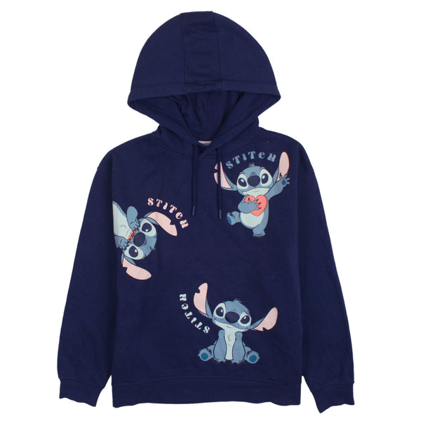 Vintage Disney 90's Stitch Pullover Hoodie Medium Blue Women's M