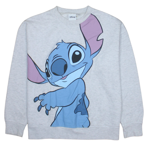 Disney 90's Stitch Crew Neck Sweatshirt Medium Grey