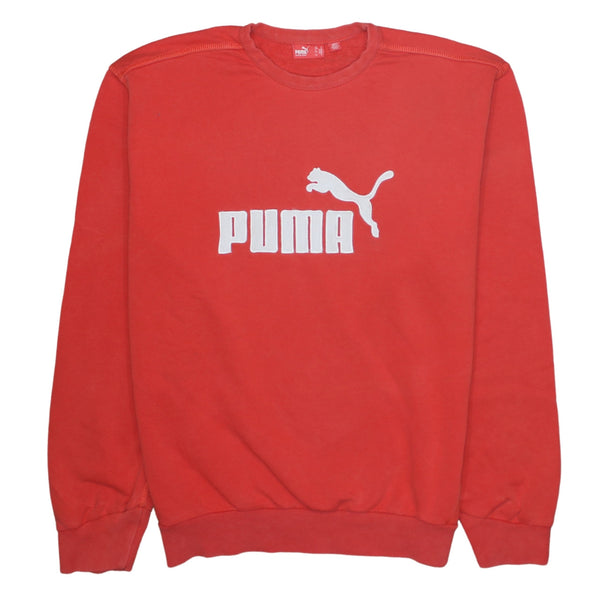 Puma 90's Spellout Crew Neck Sweatshirt Medium Orange