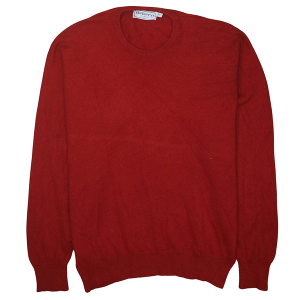 Burberry 90's Plain Crew Neck Sweatshirt XLarge  Red