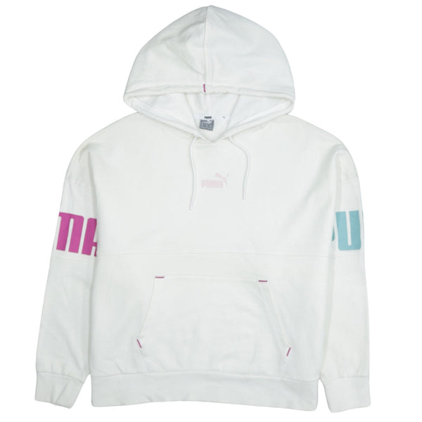 Puma 90's XLarge White Drawstring Pockets Pullover Hoodie
