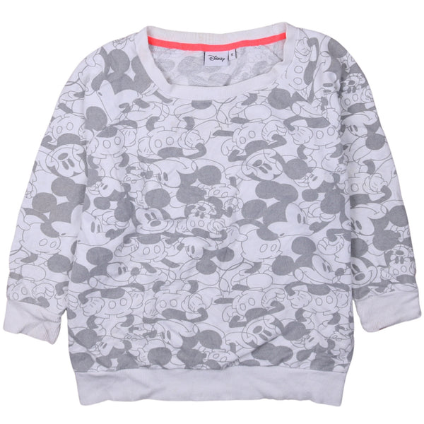 Vintage Disney 90's Mickey Mouse White Crew Neck Sweatshirt Medium