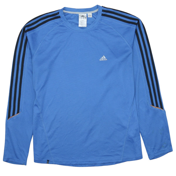 Adidas Vintage 90s Blue Striped Sleeve Sweatshirt Men's Large