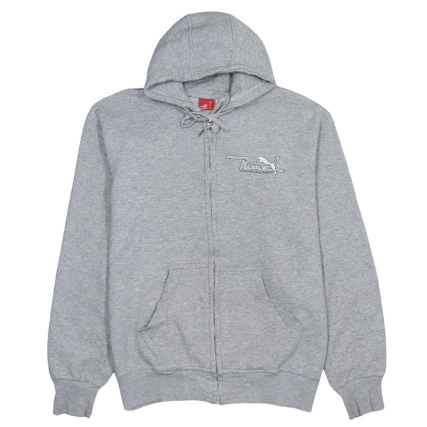 Puma 90's Drawstring Pockets Full Zip Up Hoodie XXLarge (2XL) Grey