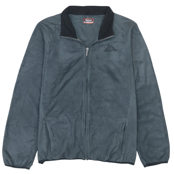 Kappa 90's Warm Full Zip Hiking Fleece Jumper Black 2XL XXL Vintage