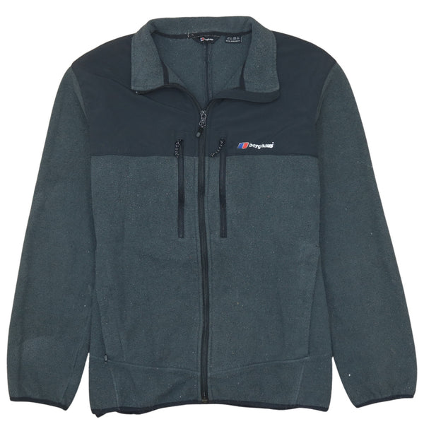Berghaus 90's Hiking Warm Full Zip Up Fleece Jumper XLarge Black