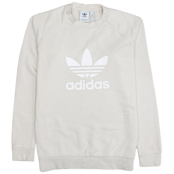 Adidas 90's Spellout Crew Neck Sweatshirt Medium Beige Cream