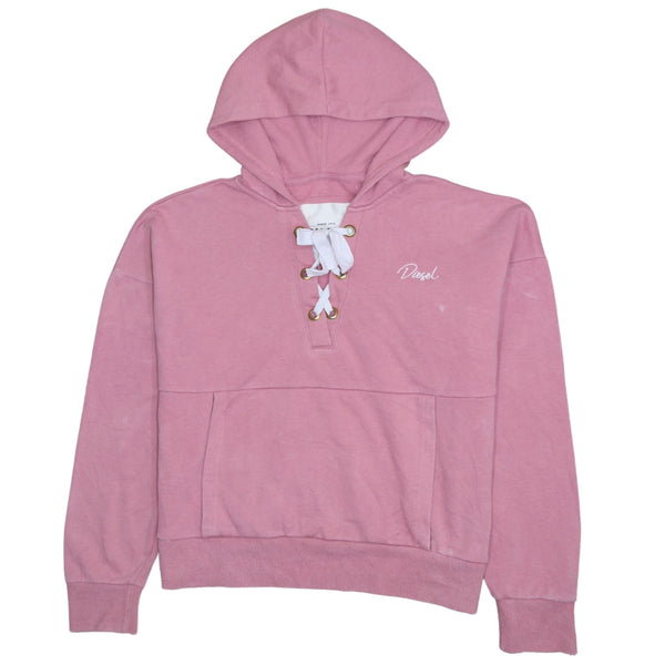 Diesel 90's Lightweight Pink Pullover Hoodie Large