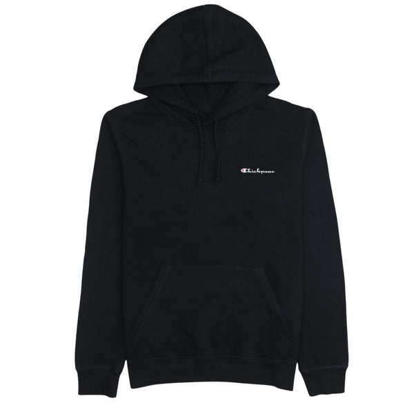 Champion 90's Drawstring Pockets Pullover Hoodie Medium Black