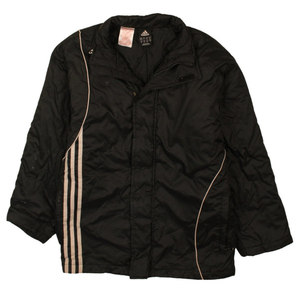 Adidas Women's 90s Zip Windbreaker Jacket Black Medium Vintage Retro