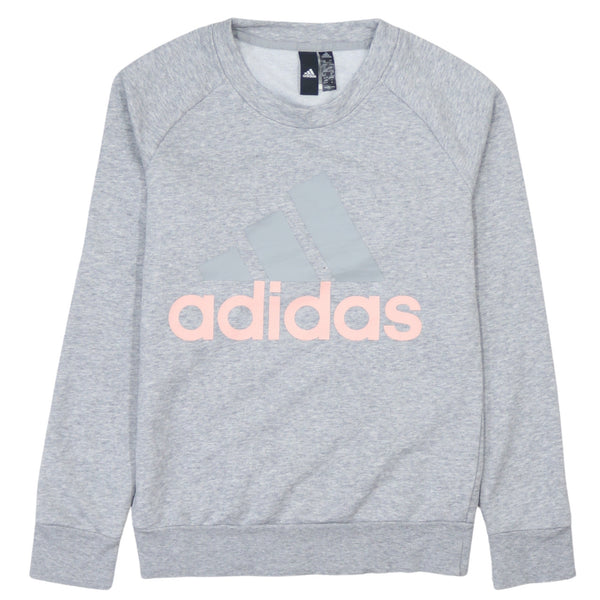 Adidas Vintage Grey Spellout Crew Neck Sweatshirt Women's XSmall