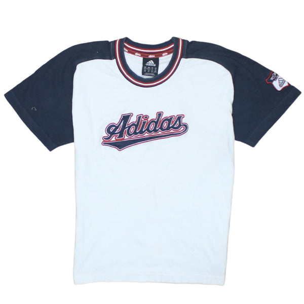 Adidas Vintage 90's Women's Medium Spellout White Cotton T-Shirt