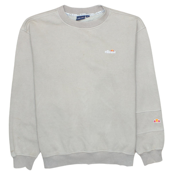 Ellesse 90's Vintage Lightweight Crew Neck Sweatshirt Men's XLarge Beige Cream