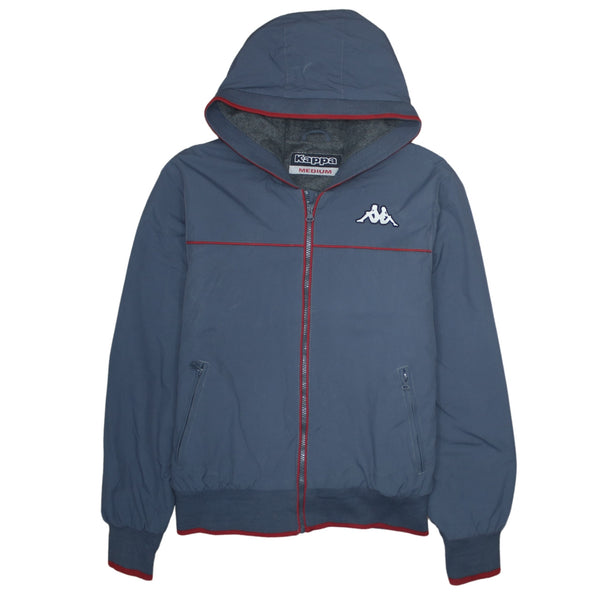 Kappa 90's Lightweight Full Zip Up Windbreaker Medium Navy Blue
