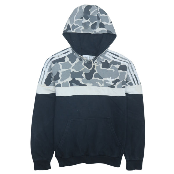 Adidas Vintage 90's Black Pullover Hoodie, Large - Drawstring Pockets