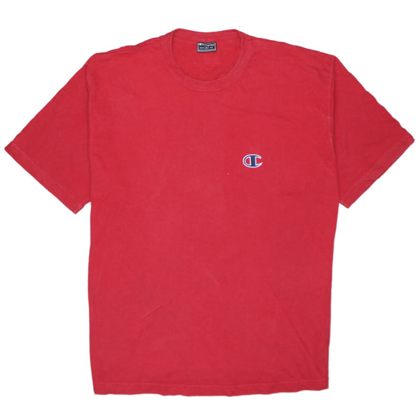 Champion 90's Short Sleeves Crew Neck T Shirt XLarge Red