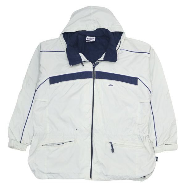 Umbro 90's Hooded Full Zip Up Windbreaker XL Grey Vintage