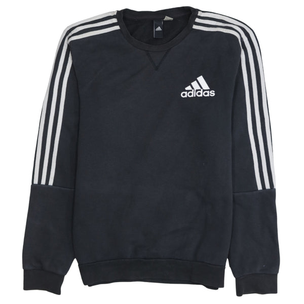 Adidas 90's Striped Sleeve Crew Neck Sweatshirt Small  Black