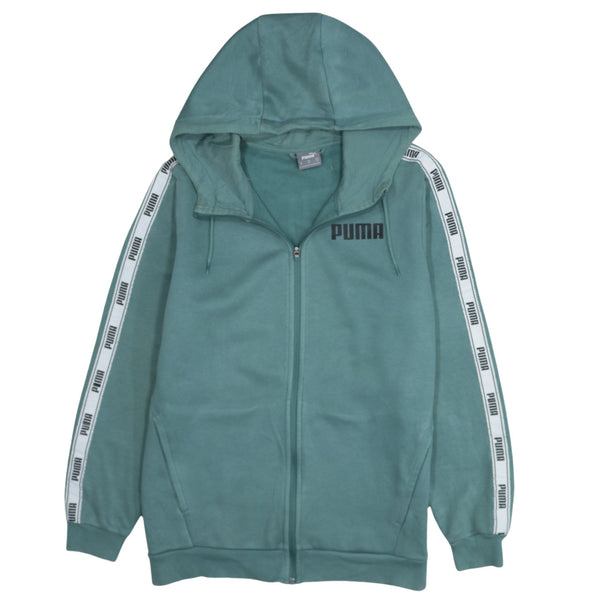 Puma 90's Vintage Green Medium Full Zip Lightweight Hoodie