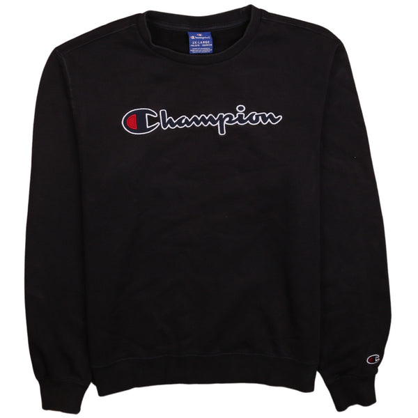 Champion 90's Spellout Crew Neck Sweatshirt XXLarge (2XL) Black