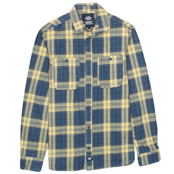 Dickies 90's Men's Vintage Long Sleeve Button Up Shirt Medium Navy Blue