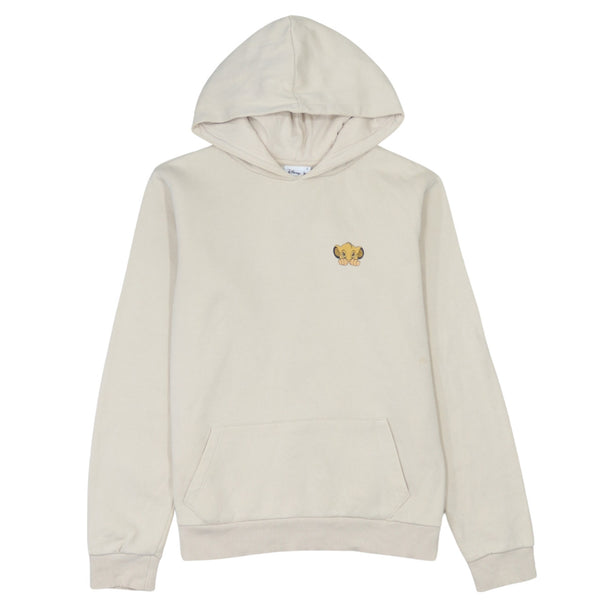 Vintage Disney 90's Beige Cream Pullover Hoodie with Drawstring Pockets Size Small