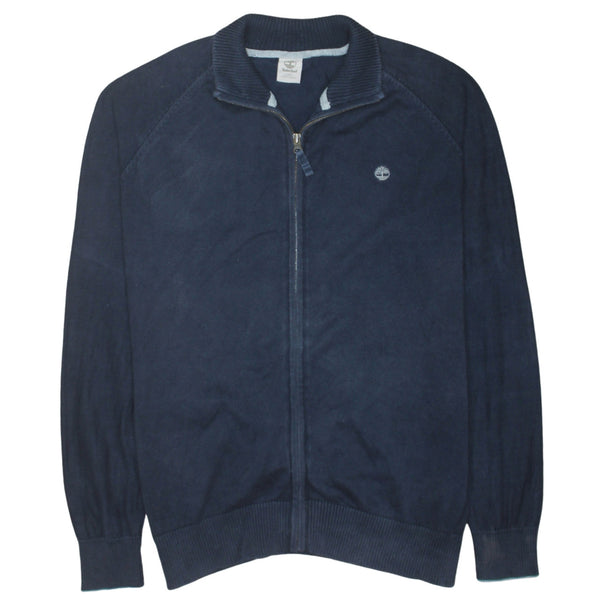 Timberland 90's Lightweight Full Zip Up Sweatshirt Medium Navy Blue
