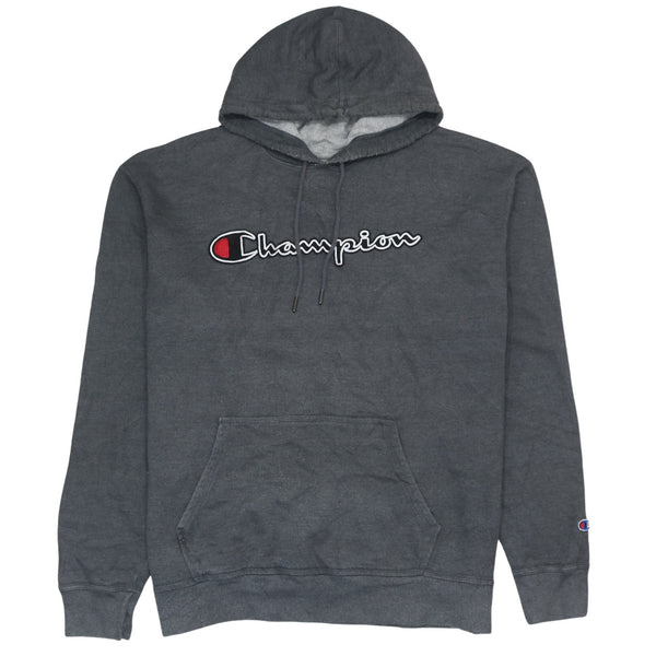 Champion 90's Vintage Spellout Grey Hoodie XLarge Pullover Men's