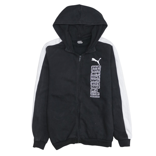 Puma 90's Spellout Full Zip Up Hoodie XLarge Black