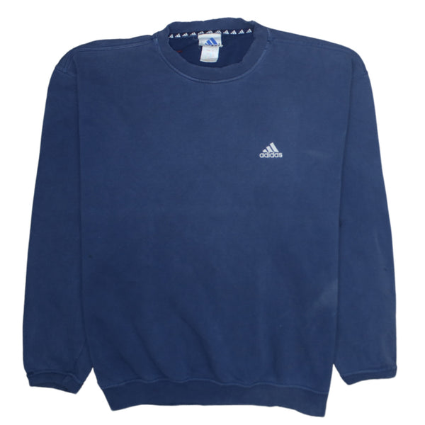 Adidas 90's Lightweight Crew Neck Sweatshirt Large  Navy Blue