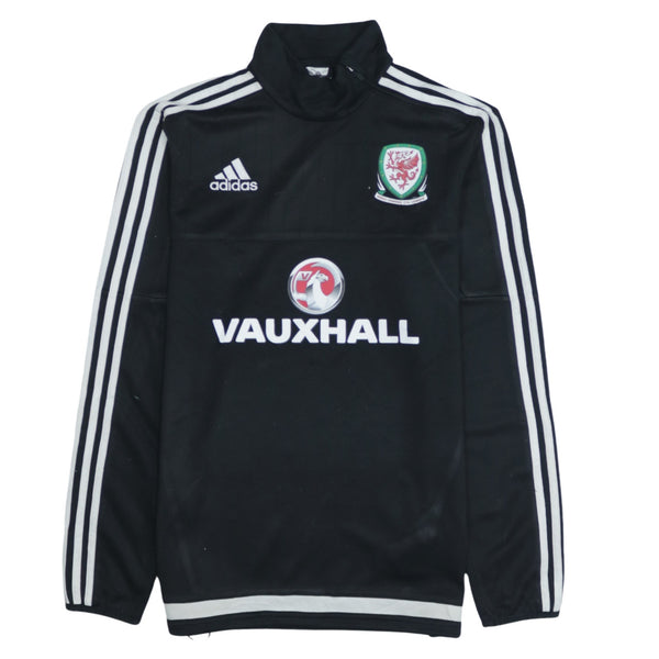 Adidas Vintage 90's Striped Sleeve Turtle Neck Sweatshirt Small Black