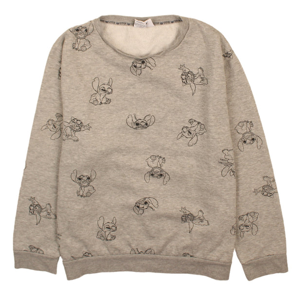 Disney 90s Lilo & Stitch Vintage Crew Neck Sweatshirt XLarge Grey