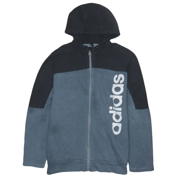 Adidas 90s Spellout Full Zip Hoodie Medium Black
