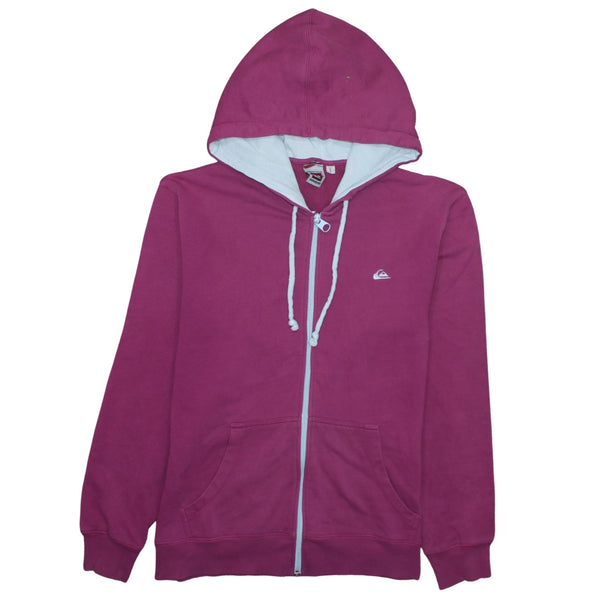 QuikSilver 90's Drawstring Pockets Full Zip Up Hoodie Large Purple