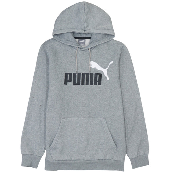 Puma 90's Grey Spellout Pullover Hoodie Men's Small