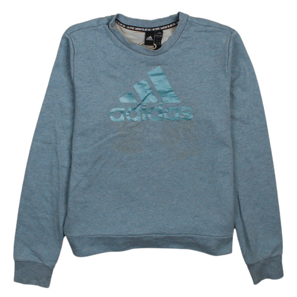 Adidas 90's Spellout Blue Crew Neck Sweatshirt Women's Large