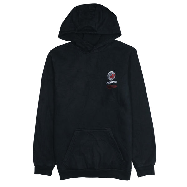 Adidas 90s Black Drawstring Pullover Hoodie Medium with Pockets